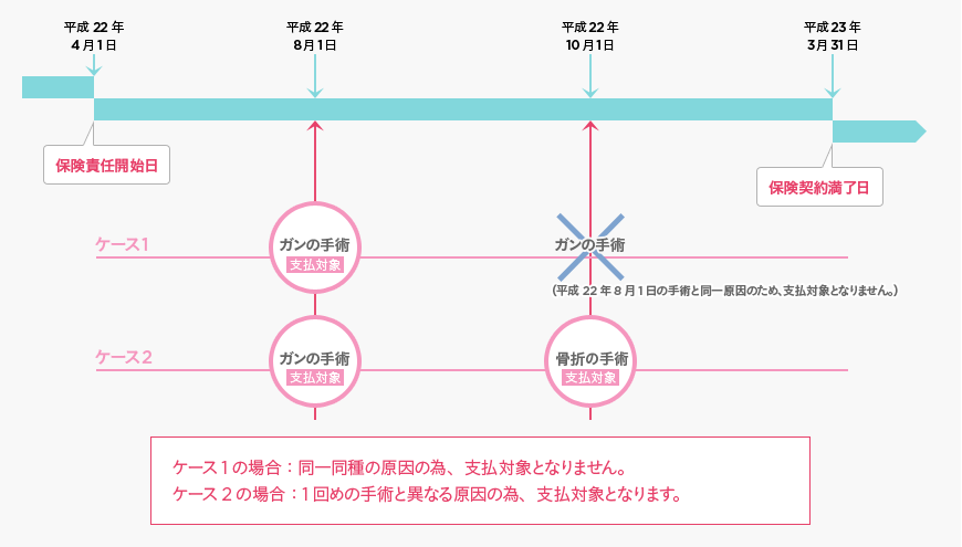 例：初年度契約期間　平成22年4月1日～平成23年3月31日の場合の手術限度回数