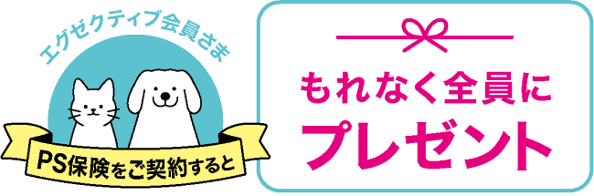 エグゼクティブ会員さま PS保険をご契約すると もれなく全員にプレゼント