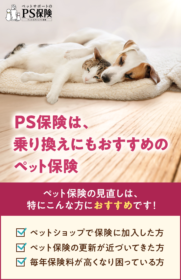 PS保険は、乗り換えにもおすすめのペット保険