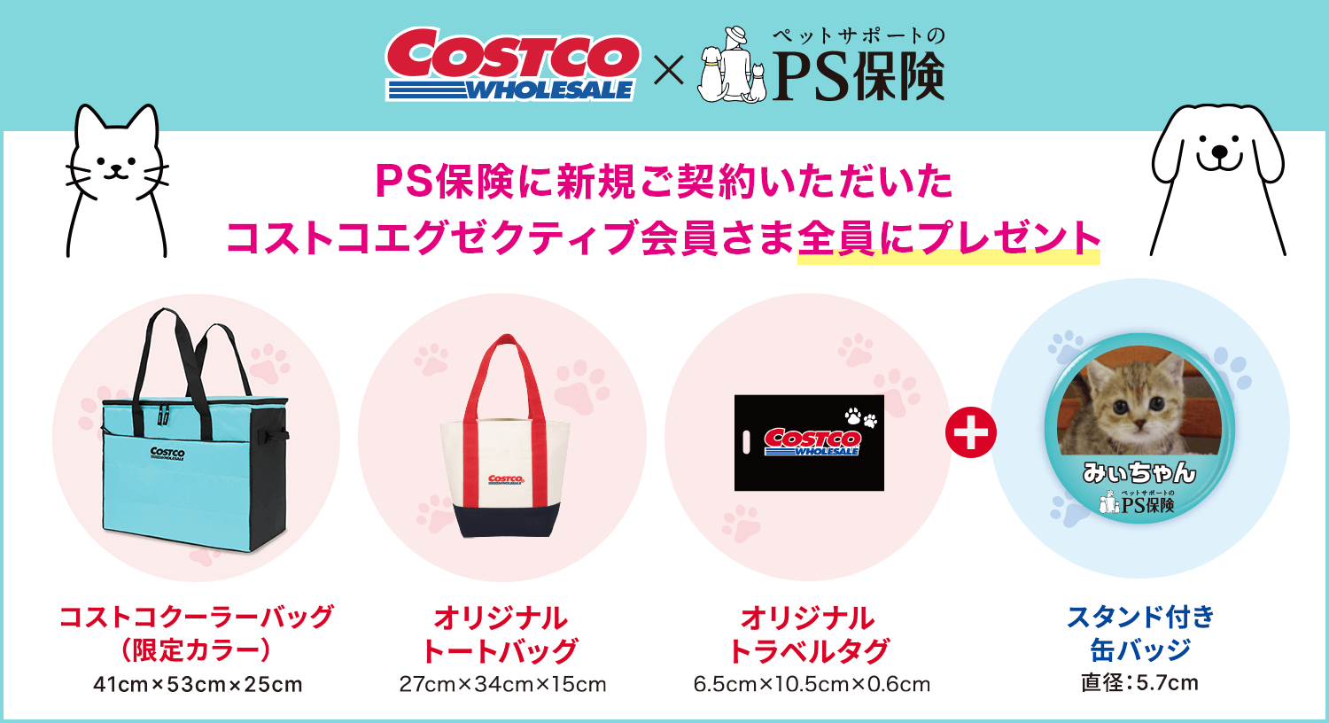 costco×PS保険 PS保険に新規ご契約いただいたコストコエグゼクティブ会員さま全員にプレゼント